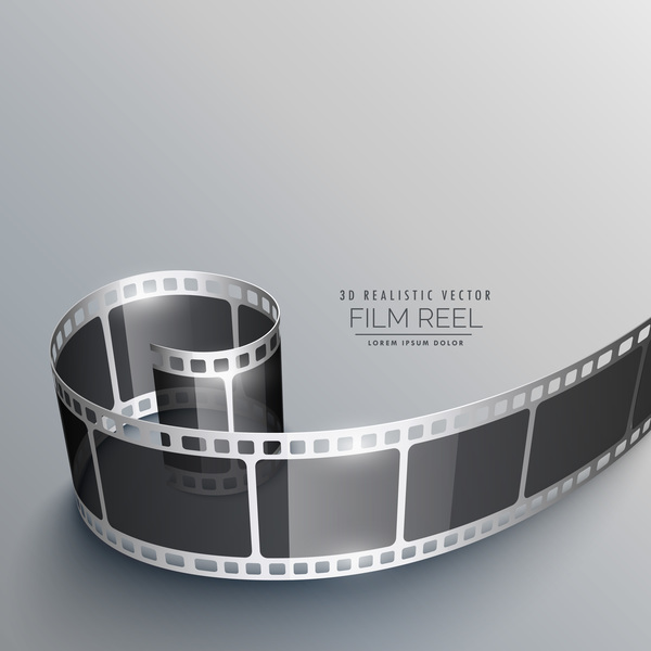 Film reel 3D realistic vector background 06  
