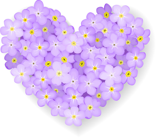 Vector Flowers heart design elements 02  