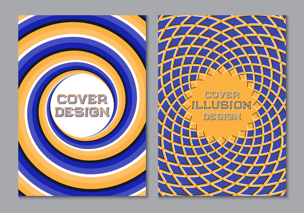Dépliant et brochure couverture illusion design vector 02  