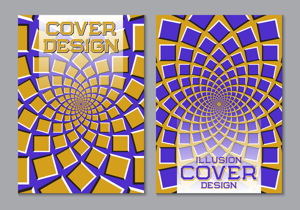 Flyer et brochure couverture illusion design vectoriel 11  