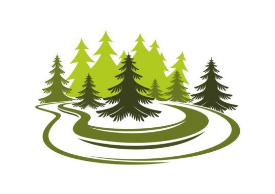 Vettori logo alberi forestali 01  