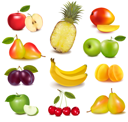 Fresh fruits realistic vector material 03  