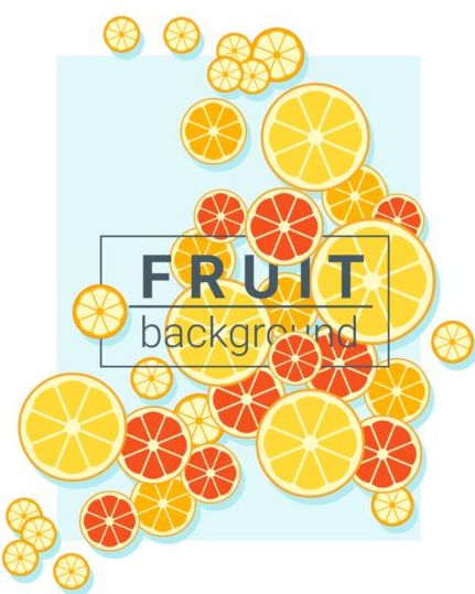 Fruit background with oranges vector  