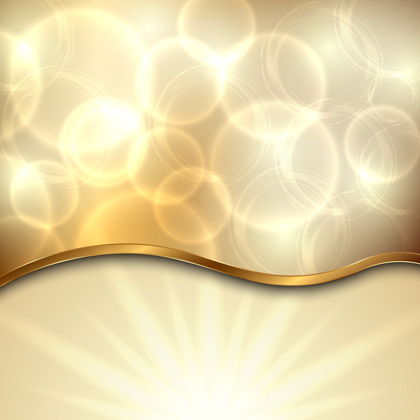 Golden background with abstract shiny vector  