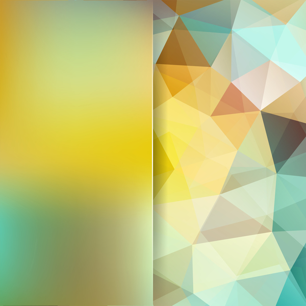 Grün mit gelben Polygon Hintergrund Vektor 03  