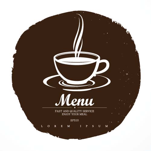 Grunge coffee menu cover design vector  