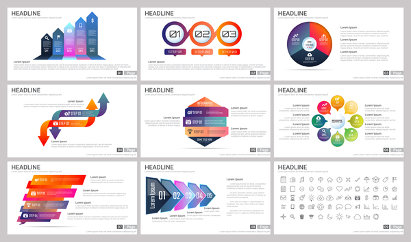 Riesige Sammlung von Business Infografik Vektoren 10  