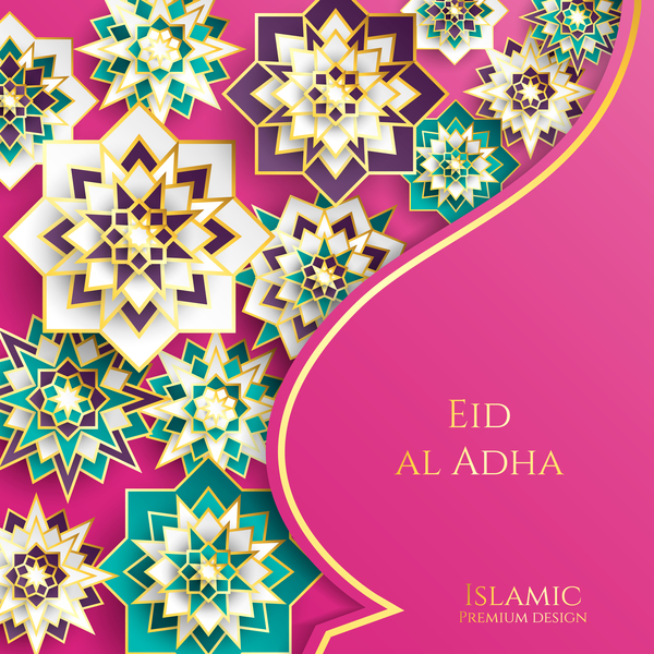 Islamic styles decorative background vector 04  