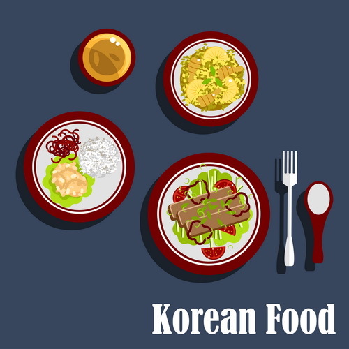 Koreanischer Nahrungsmitteldesignvektor 04  