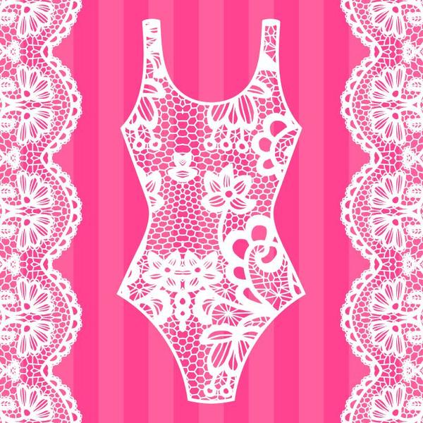 Lace border with lacy underwear vector 02  