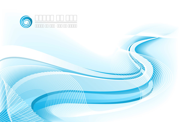 Light blue wavy abstract background vector 06  