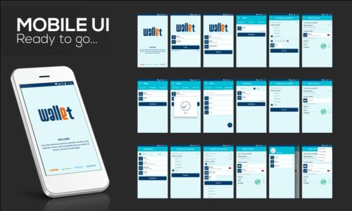 Mobile application theme design vector 05  