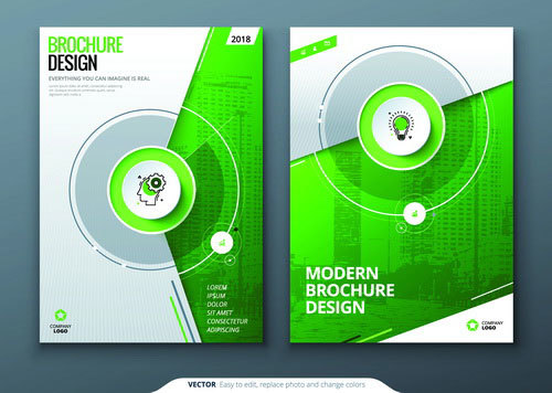 Vecteur de modèle de couverture moderne brochure vert  