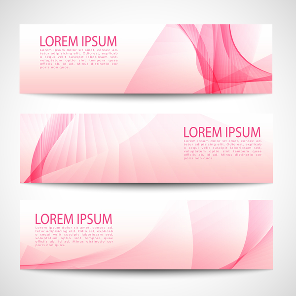 Pink banner abstract vector 09  