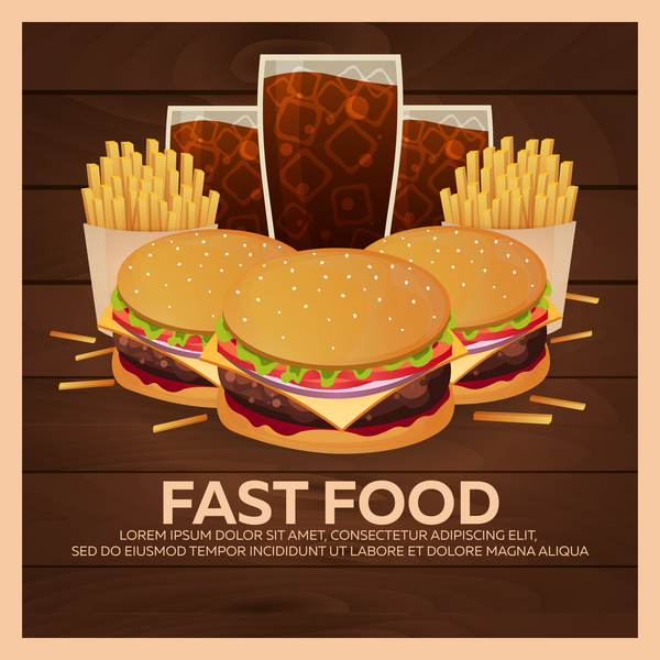Poster Fast Food Vector materiaal 11  