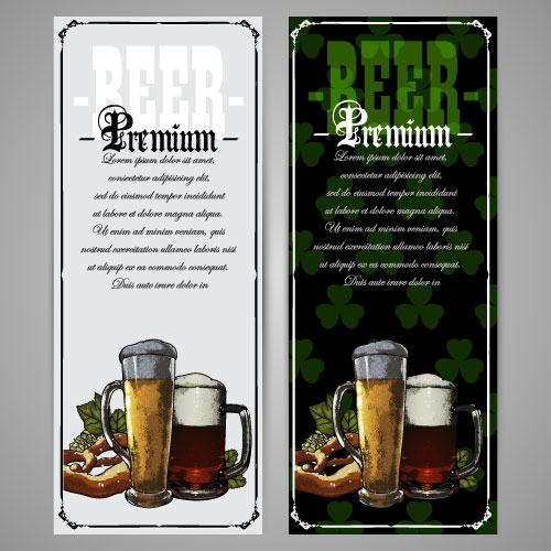 Pub beer menu vintage styles vector 06  