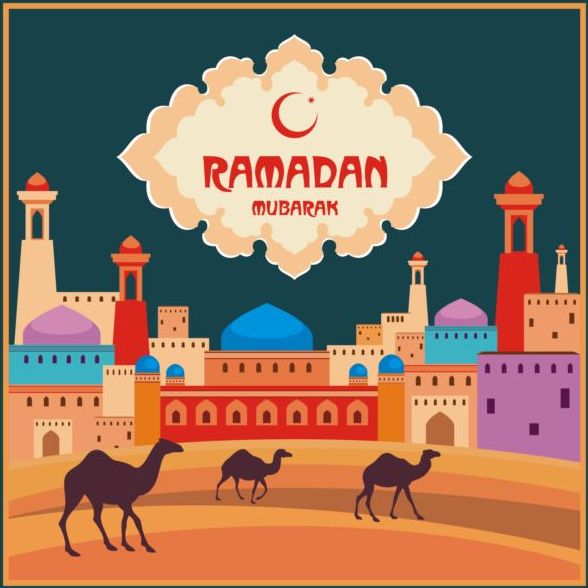 Ramadan mubarak background design vector 02  