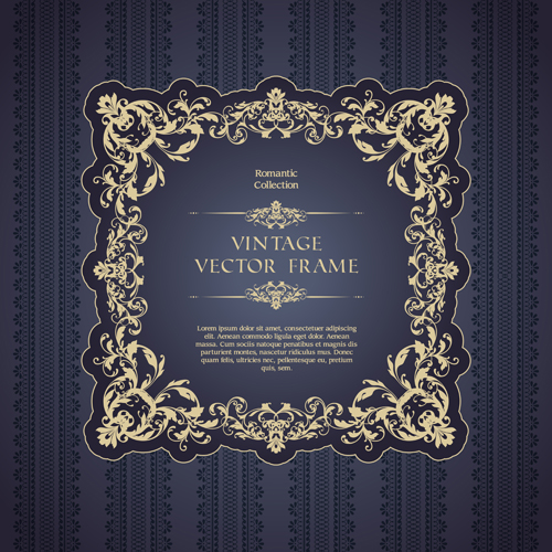 Romantic vintage frame vector material 02  