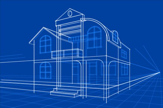 Eenvoudige blauwdruk gebouw vectoren ontwerp 15  