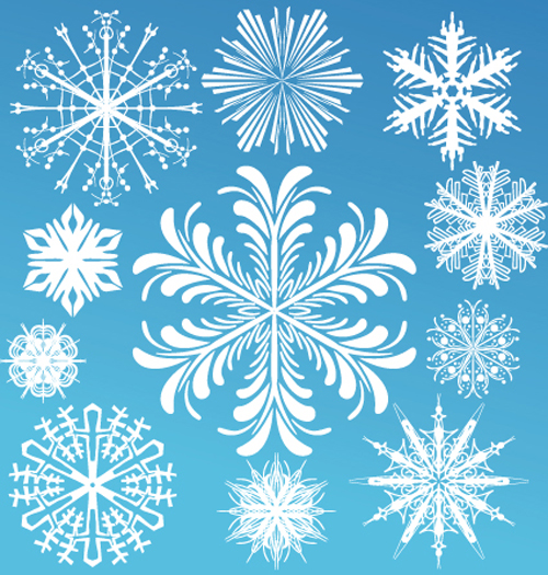 Different Snowflake elements vector graphics 02  