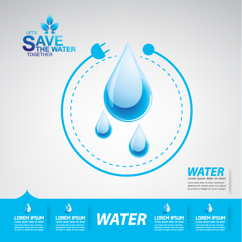 Start now save the water infographic vector 01  