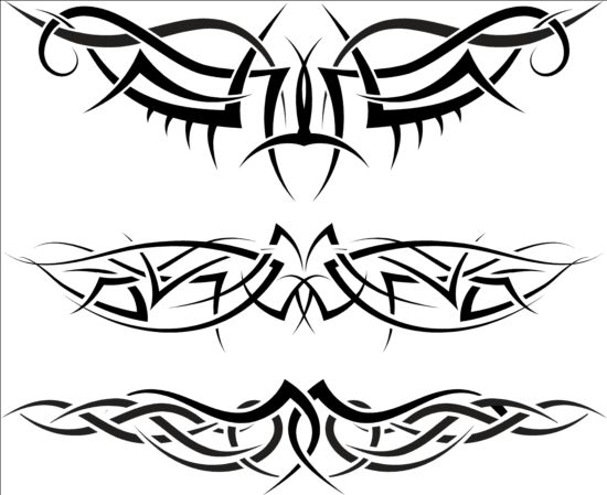 Tattoo ornamenten ontwerpmateriaal vector 01  