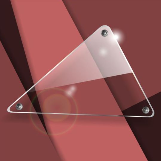 Dreieck-Glas-Banner mit abstraktem Hintergrundvektor  