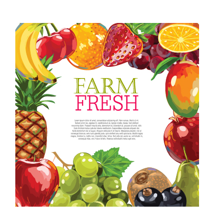 Vector farm fresh fruit background design 02  