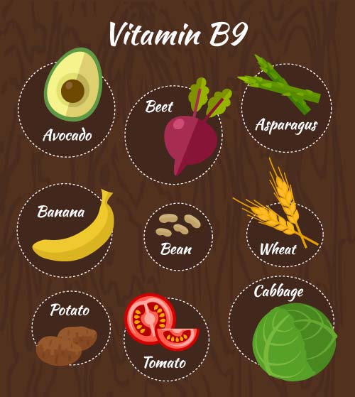 Vitamin with healthy diet vector material 09  
