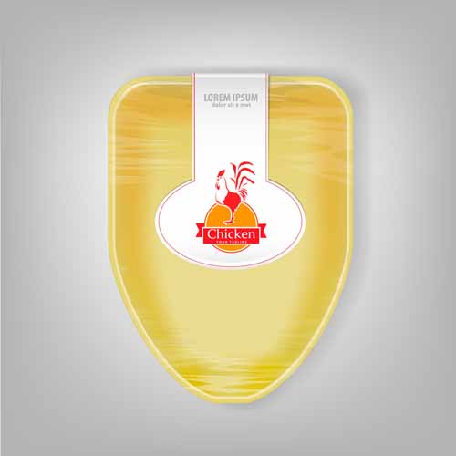 Yellow food container vector material 04  