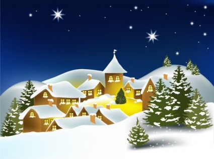 cartoon christmas house background 02 vector  