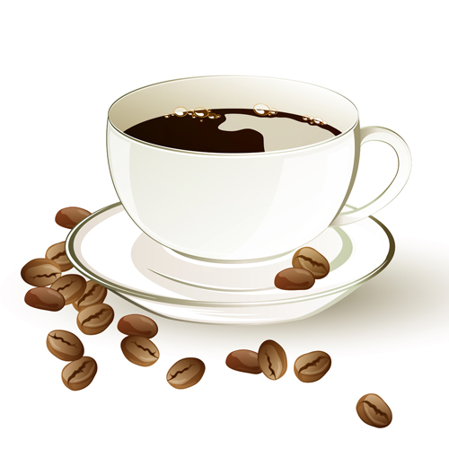 Set of Cup with coffee design vector 03  