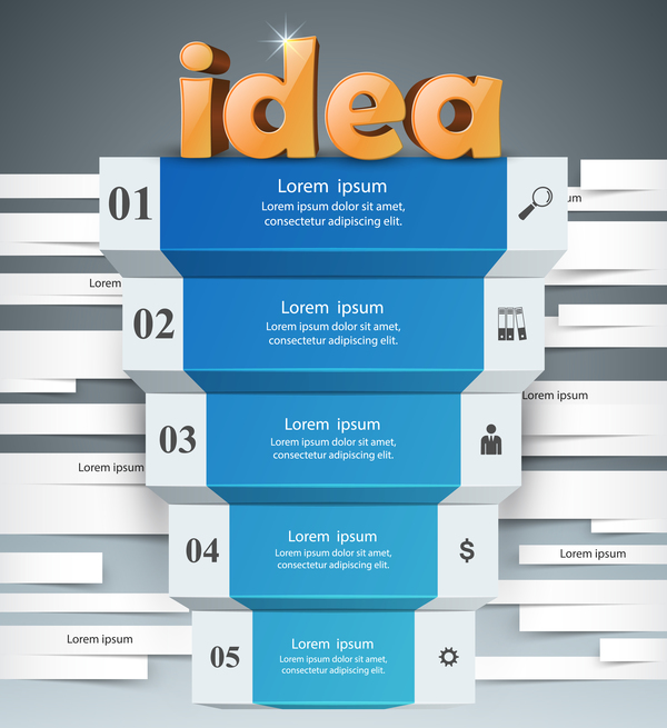 infographic Vektor der Ideentreppe  