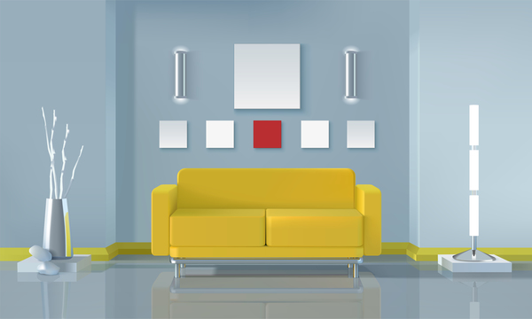 living room interior design vector 09  