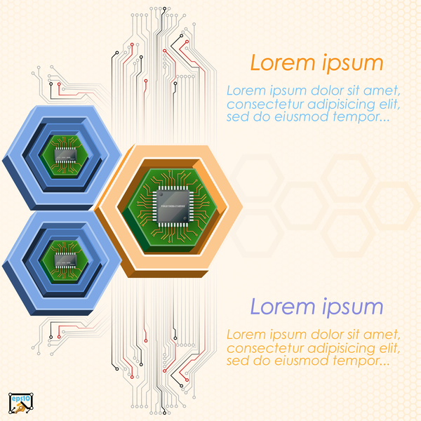 processor tech background vector  