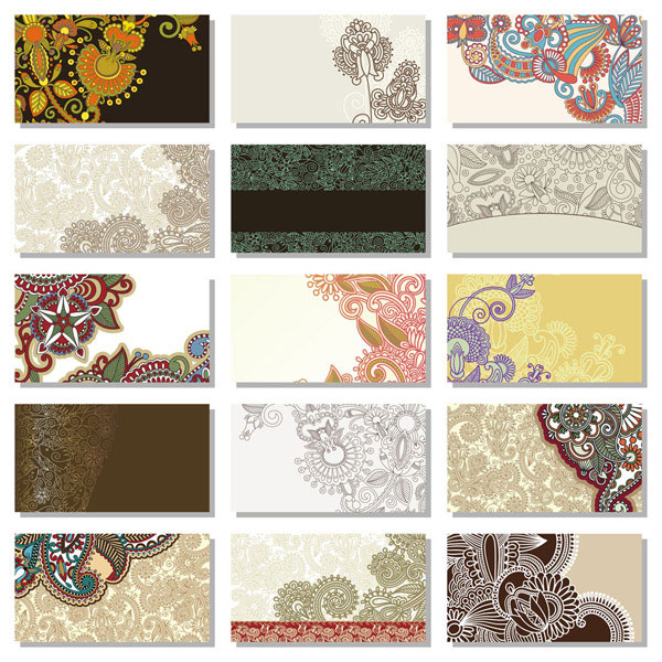 Floral Decorative pattern cards vector background 02  