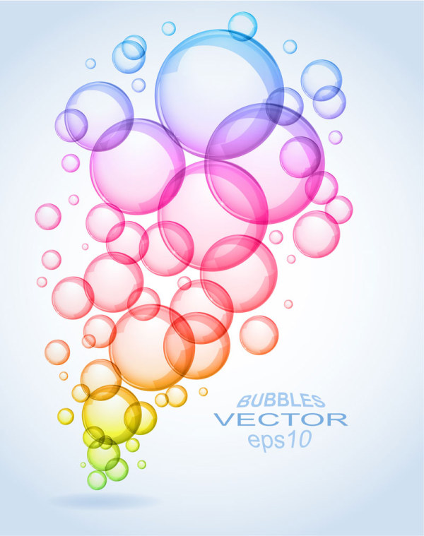 Color bubbles elements vector  