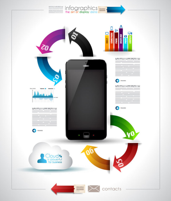 Numbered Infographics elements vector 02  