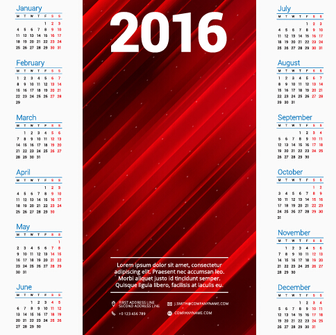 2016 company calendar creative design vector 08  