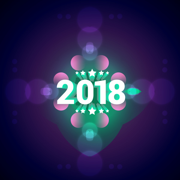 Purpurroter Vektorhintergrund des neuen Jahres 2018  