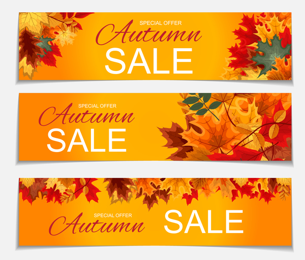 Autumn special offer banners template vector 01  