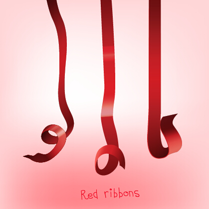 Beautiful red ribbon set 04  