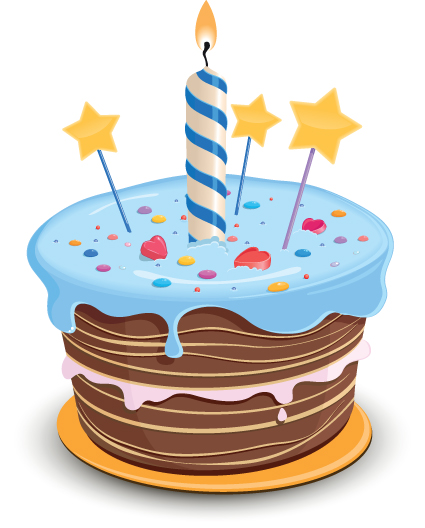 Set of Birthday cake vector material 04  