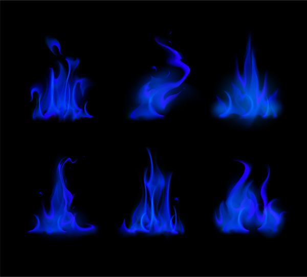 Blue flame illustration vector material 02  