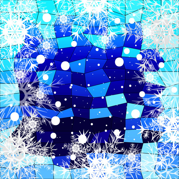 Christmas snowflake with shiny polygon background vector 03  