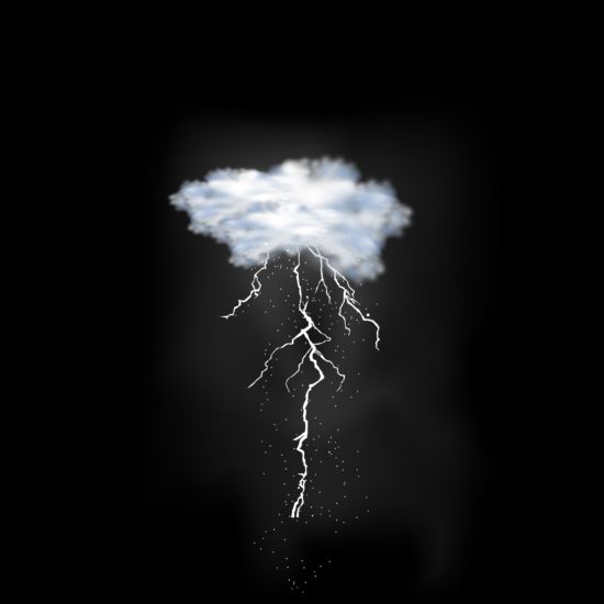 Nuvole con fulmine Flash vettore di sfondo 02  