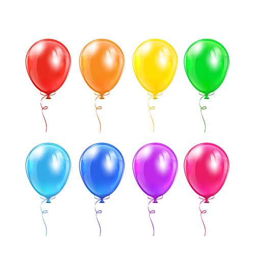 Colored balloons template vector material 01  