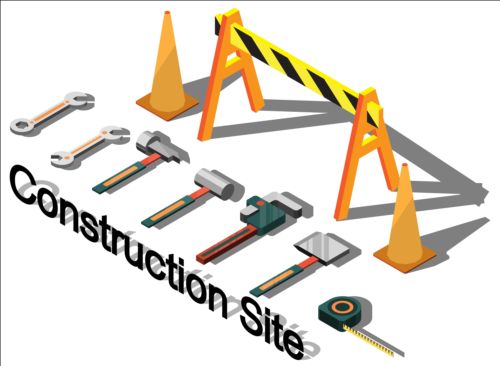 Construction site isometry infographic vector 08  
