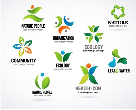 Creative Ecology logos design vector set 01  