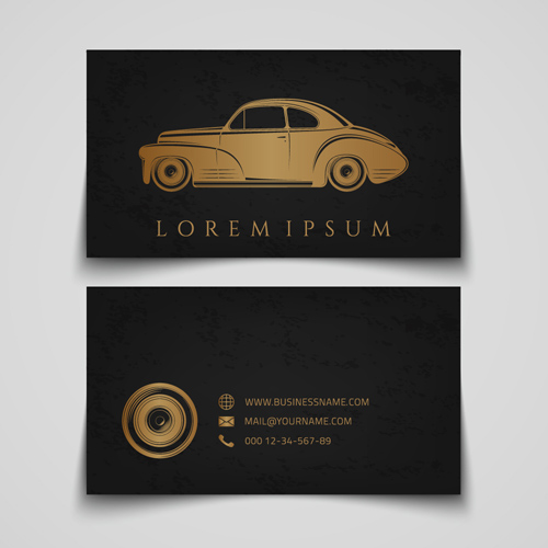 Creative car business cards vector 01  